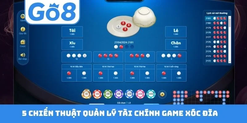 5 chiến thuật quản lý tài chính game xóc đĩa đổi thưởng GO8