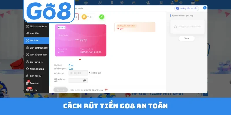 Cách rút tiền GO8 an toàn
