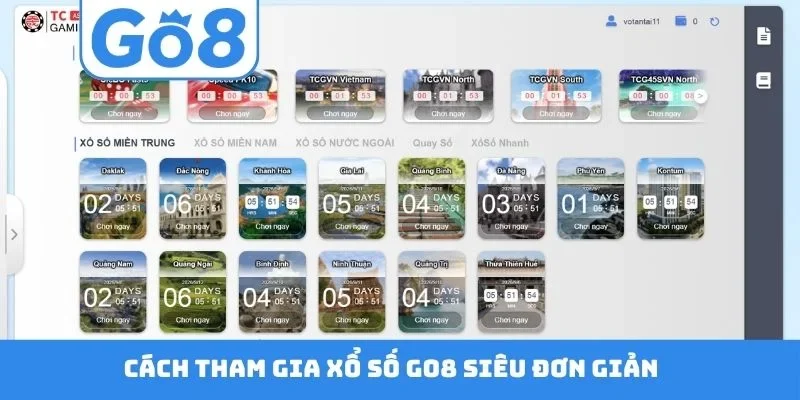 Cách tham gia xổ số GO8 siêu đơn giản